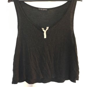 Brandy Melville grey henley tank top